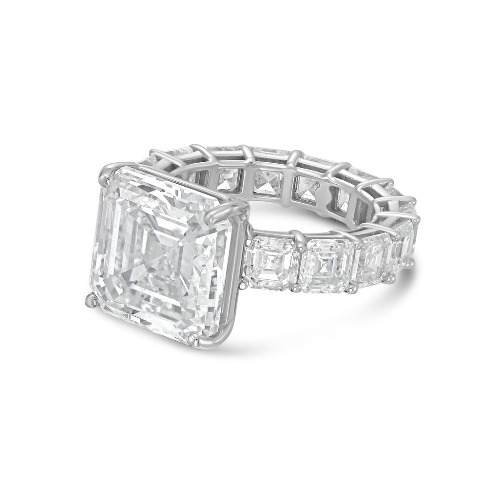 Lab Grown Asscher Diamond Engagement Ring