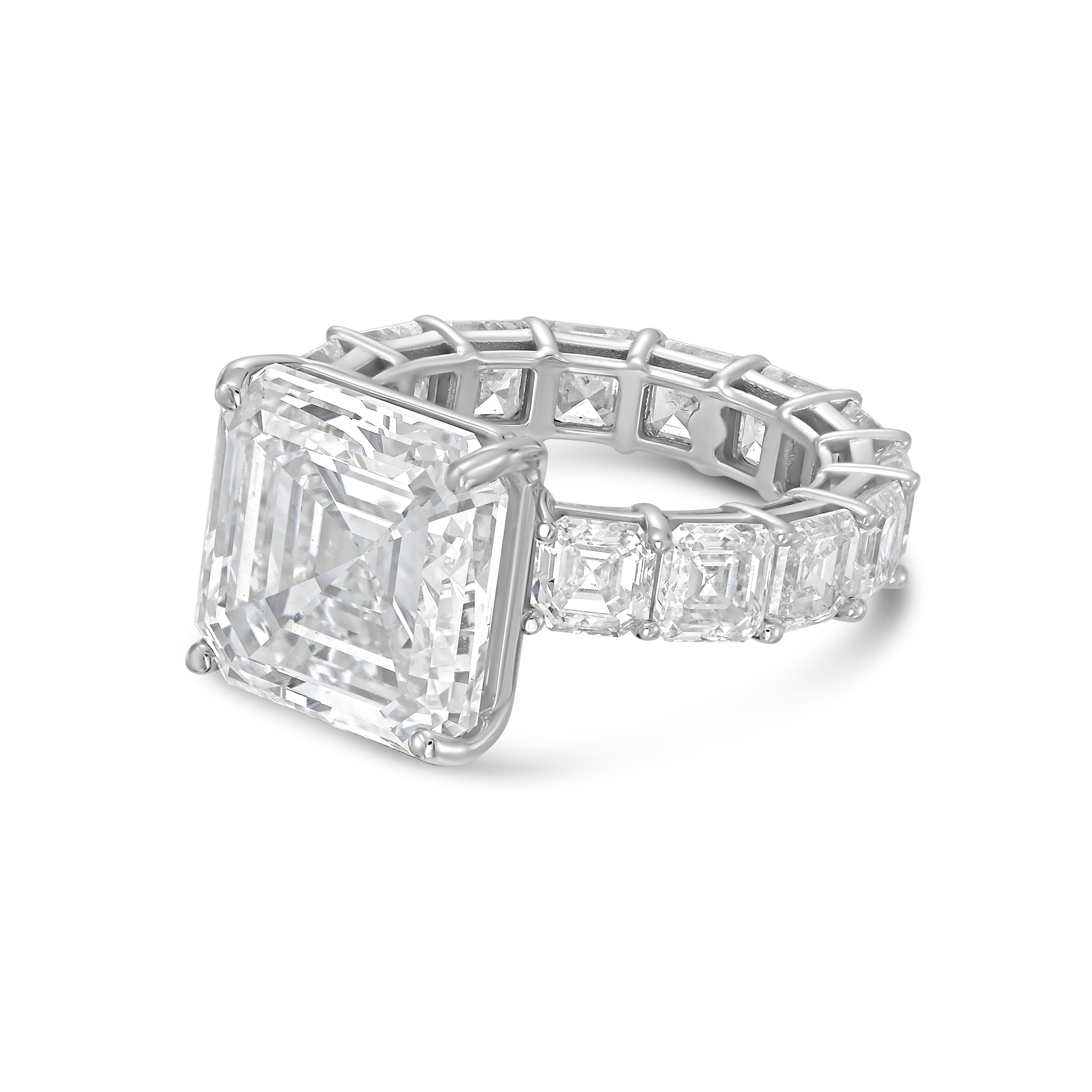 Lab Grown Asscher Diamond Engagement Ring