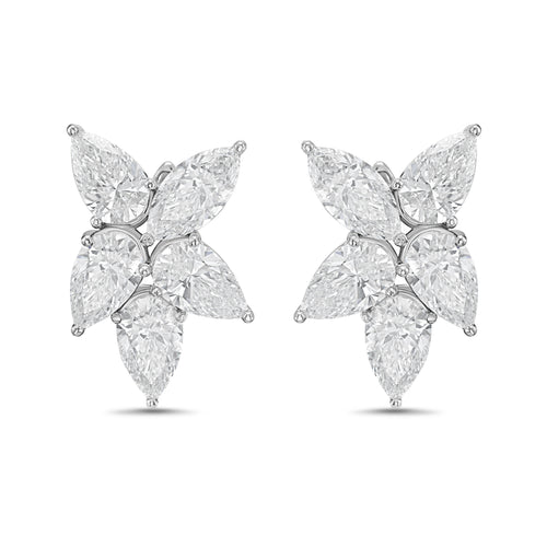 Lab Grown Multi Shaped Diamond Cluster Earrings