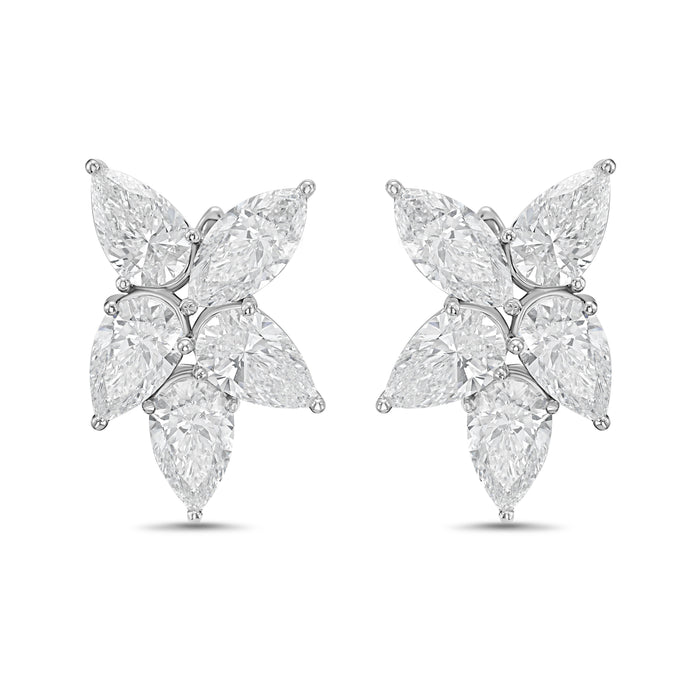 Lab Grown Multi Shaped Diamond Cluster Earrings