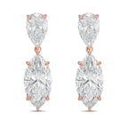 Lab Grown Pear And Marquise Drop Earrings