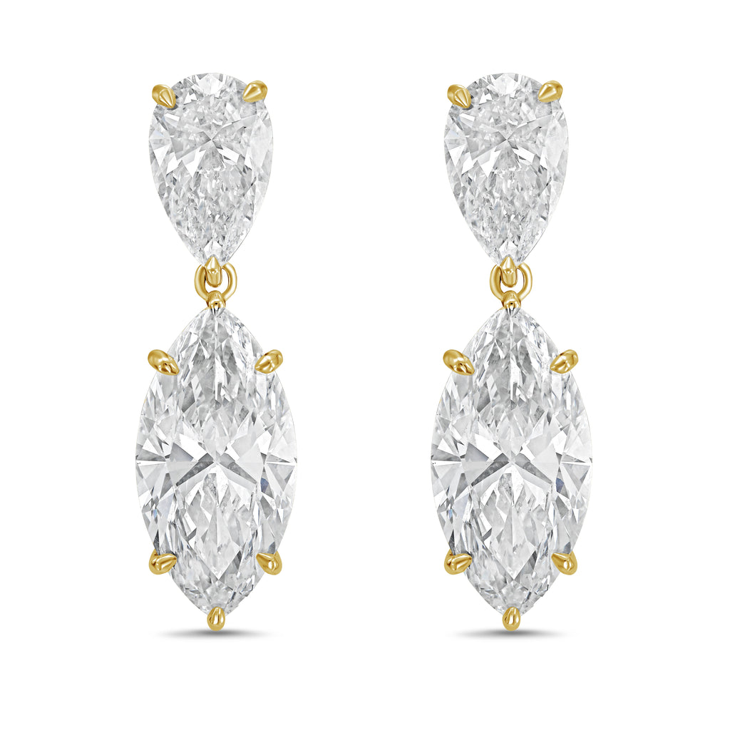 Lab Grown Pear And Marquise Drop Earrings