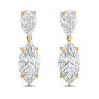 Lab Grown Pear And Marquise Drop Earrings