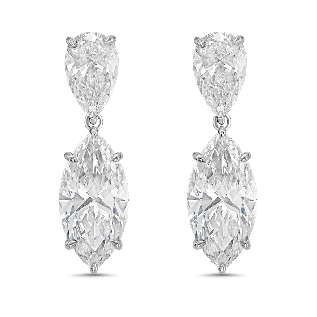 Lab Grown Pear And Marquise Drop Earrings