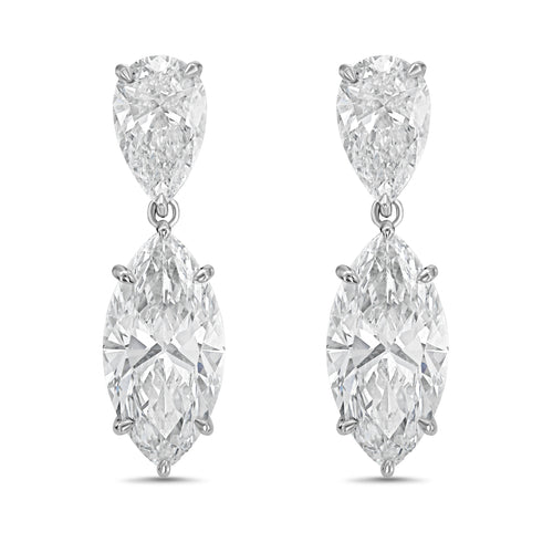 Lab Grown Pear And Marquise Drop Earrings