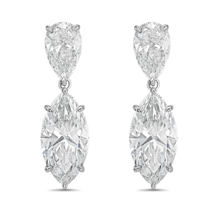 Lab Grown Pear And Marquise Drop Earrings