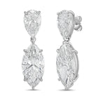 Lab Grown Pear And Marquise Drop Earrings
