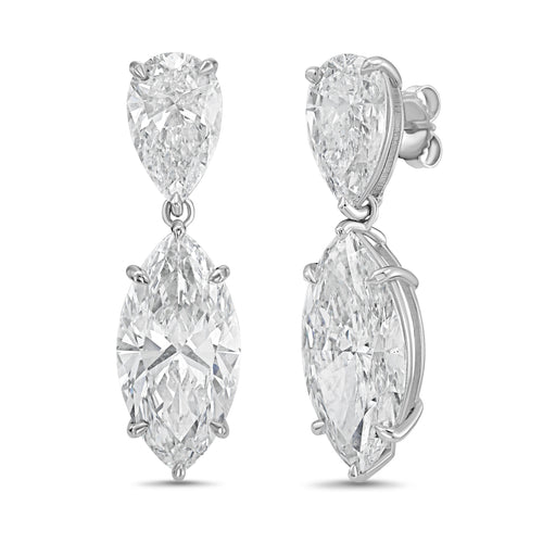 Lab Grown Pear And Marquise Drop Earrings