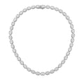 Lab Grown East-West Oval Bezel Tennis Necklace