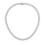 Lab Grown East-West Oval Bezel Tennis Necklace