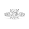 Lab-Grown Round Diamond Hidden Halo Ring with Pavé Band, 18K Gold