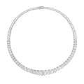 Lab Grown Graduated Emerald Diamond Tennis Necklace