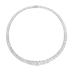 Lab Grown Graduated Emerald Diamond Tennis Necklace