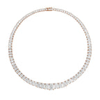 Lab Grown Graduated Emerald Diamond Tennis Necklace
