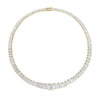 Lab Grown Graduated Emerald Diamond Tennis Necklace