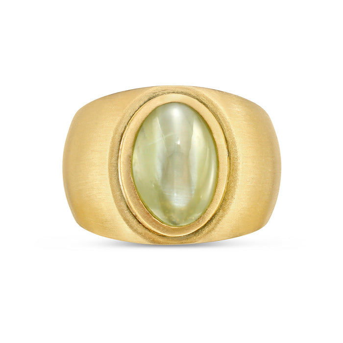 18K Yellow Gold Men's Tiger Eye Ring