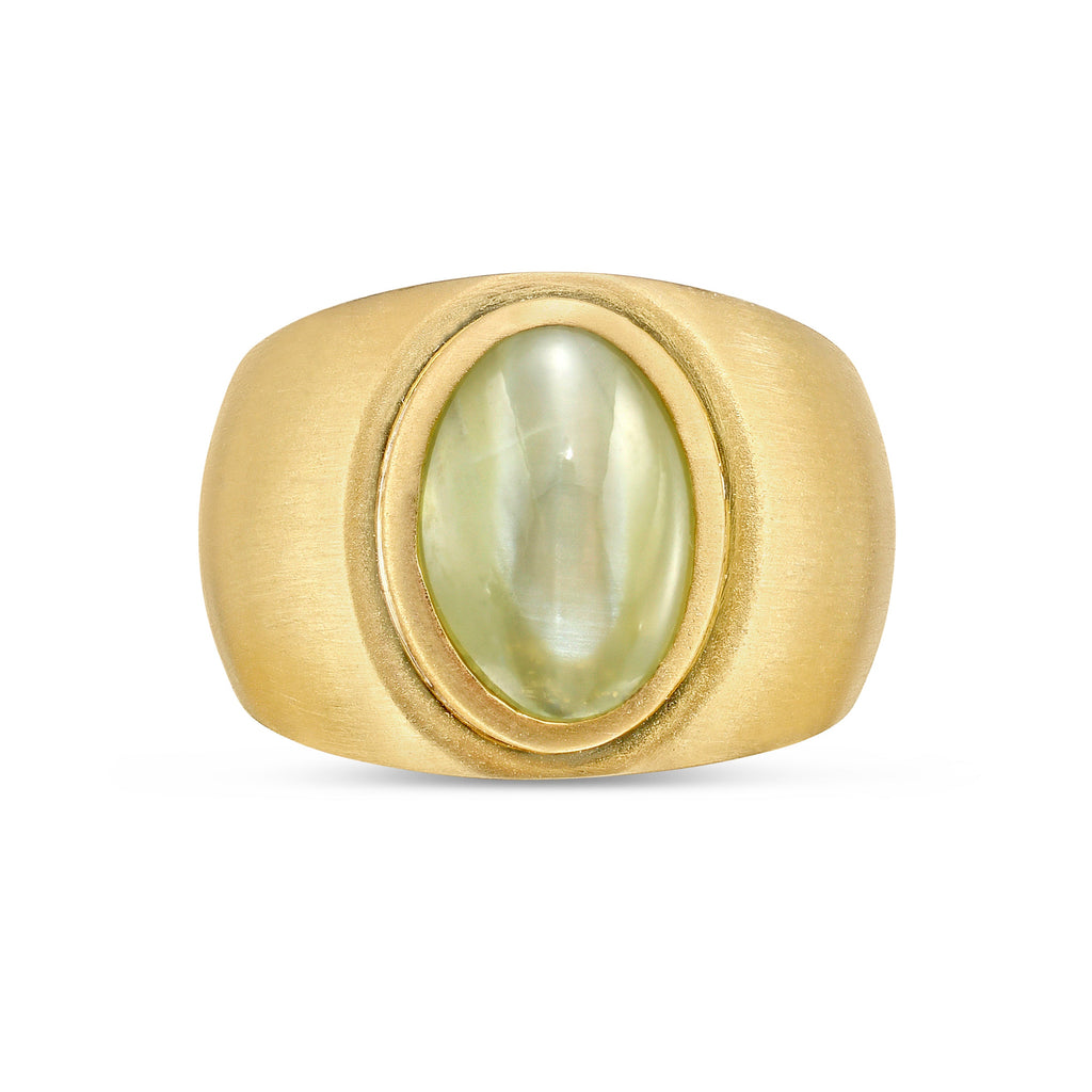 18K Yellow Gold Men's Tiger Eye Ring