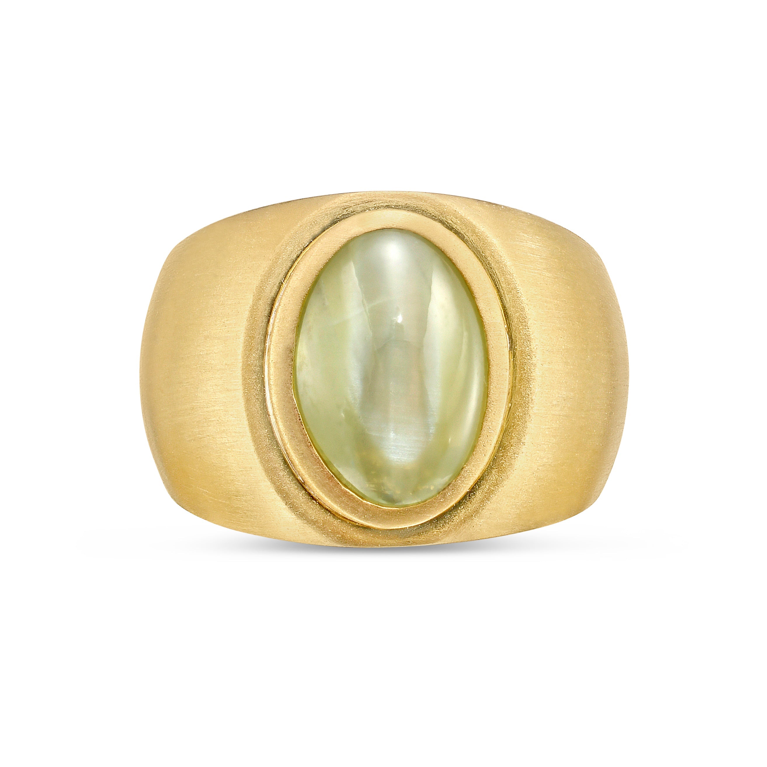 18K Yellow Gold Men's Tiger Eye Ring