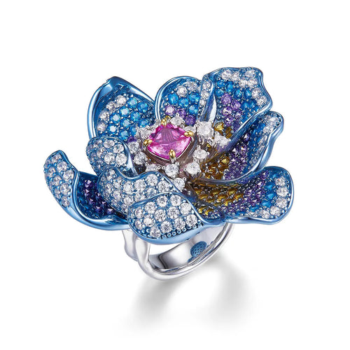 Dahlia Azur Ring