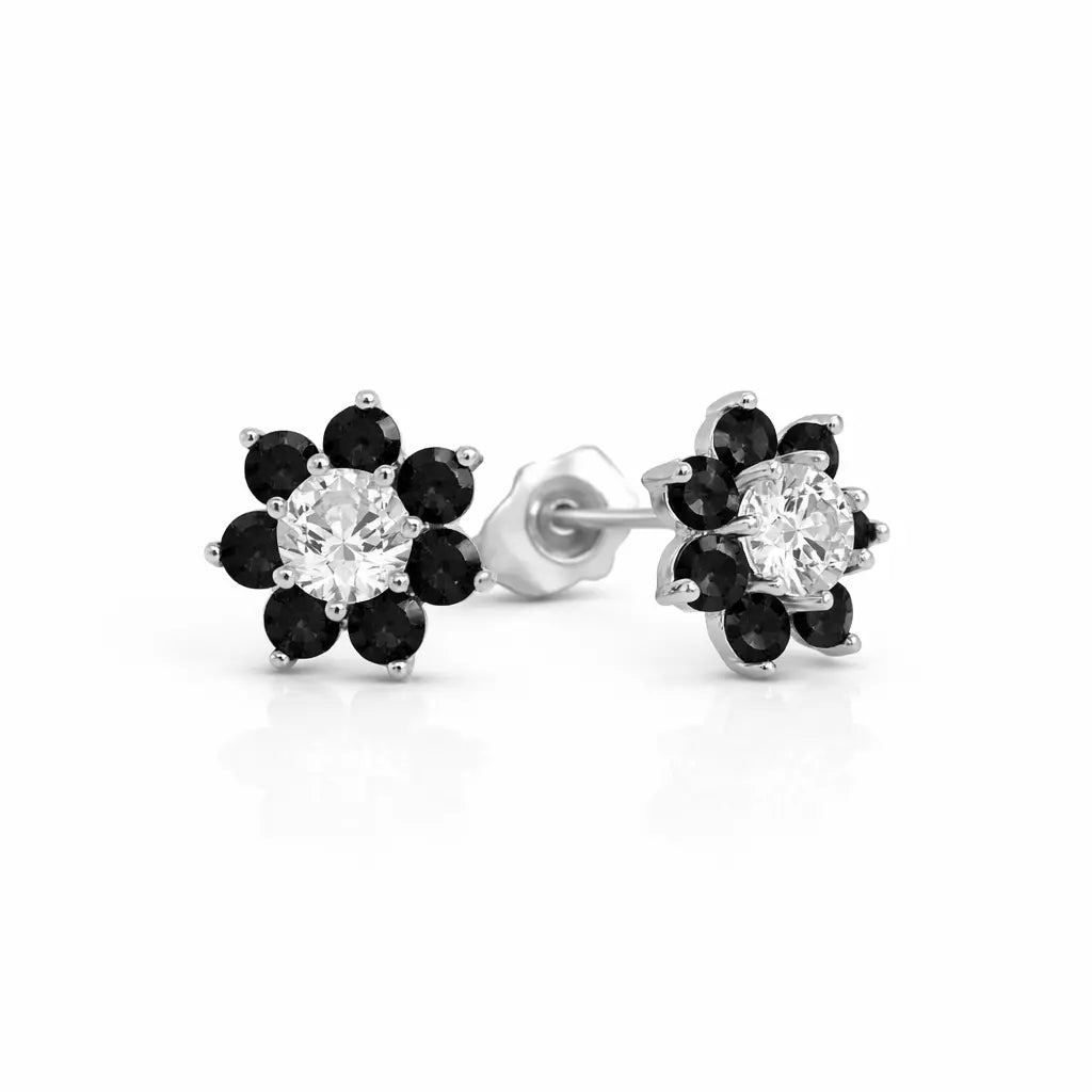 Daisy Studs by AZ Essentials in Black Diamond