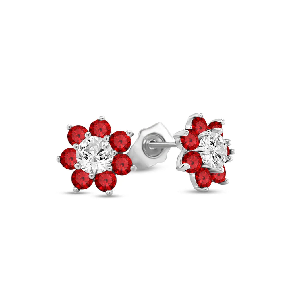 Daisy Studs by AZ Essentials in Ruby