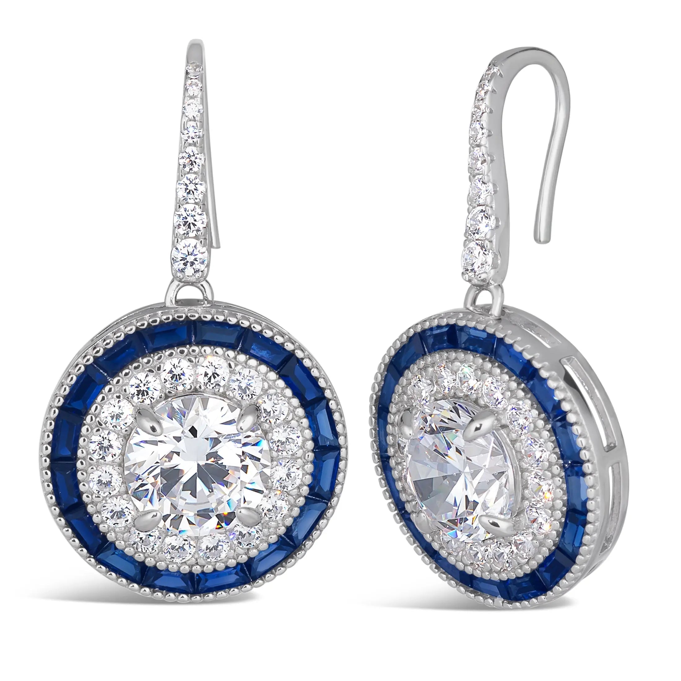 Demi Deco Earrings in Blue Sapphire