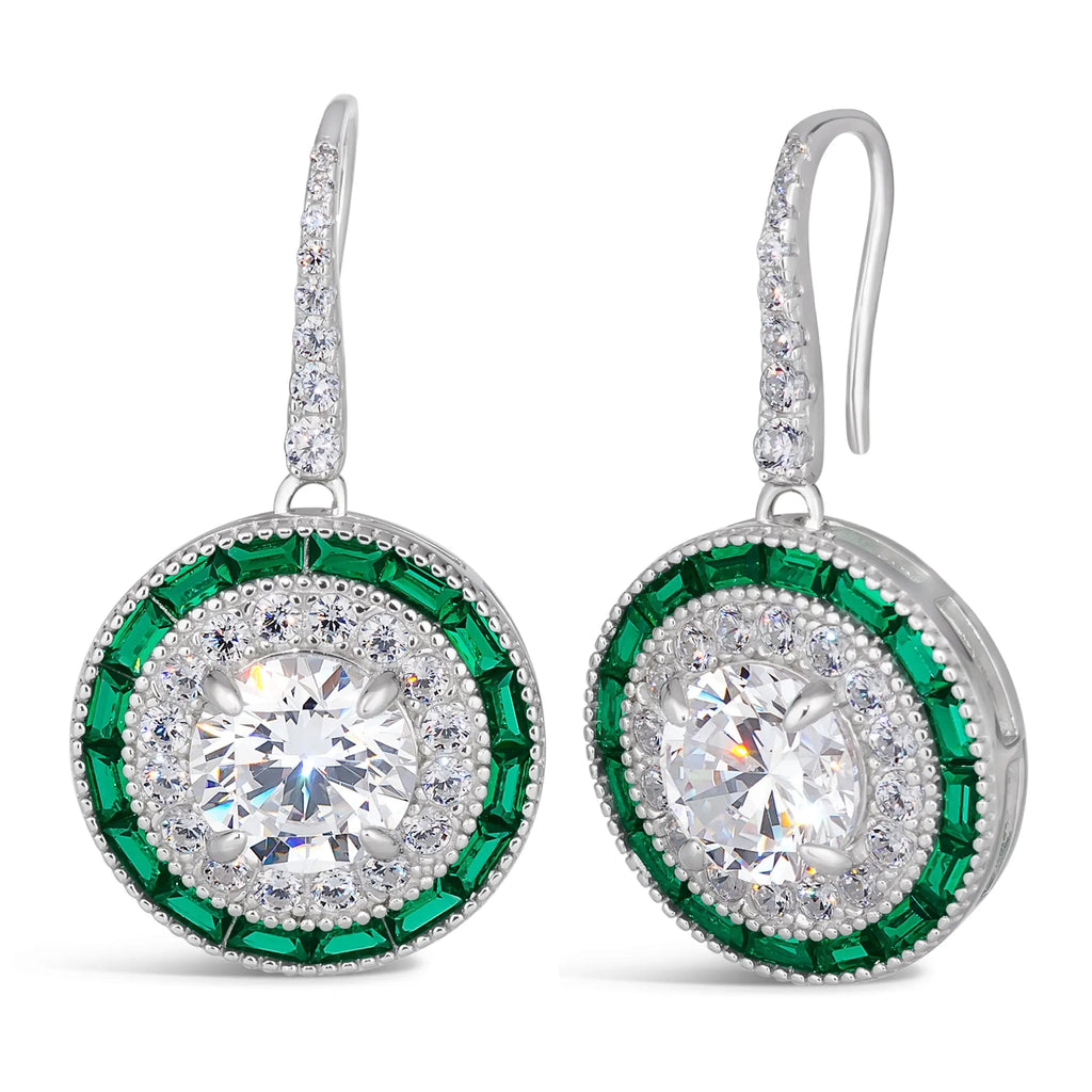 Demi Deco Earrings in Emerald