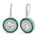 Demi Deco Earrings in Emerald