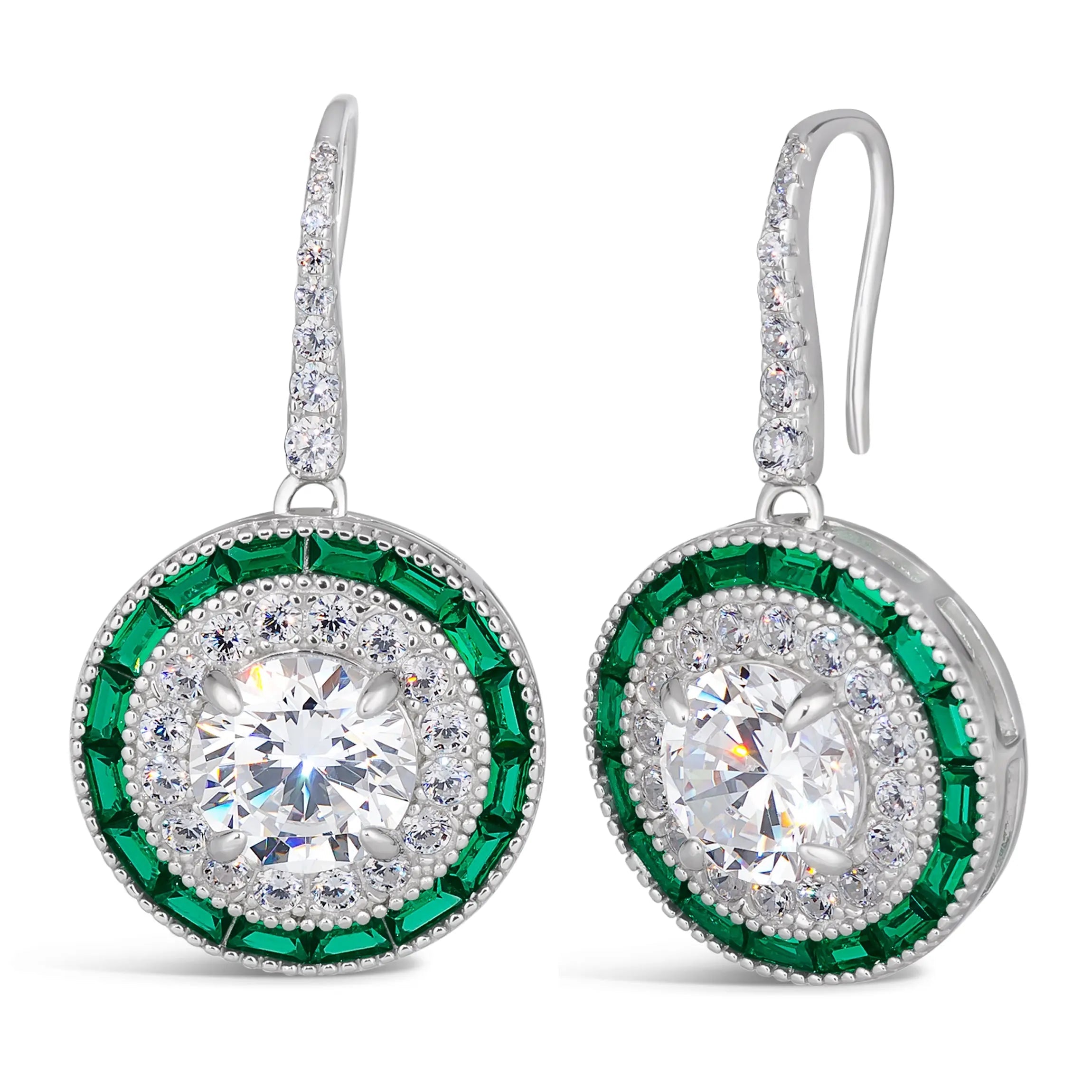 Demi Deco Earrings in Emerald