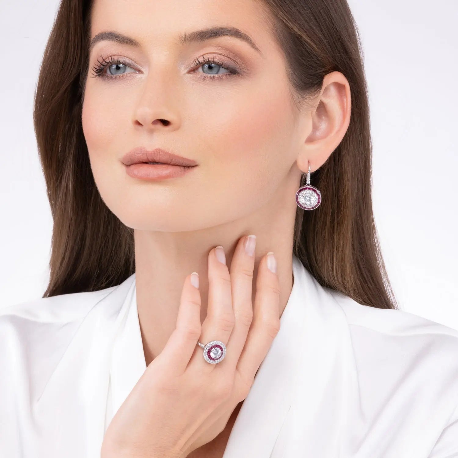 Demi Deco Earrings in Emerald