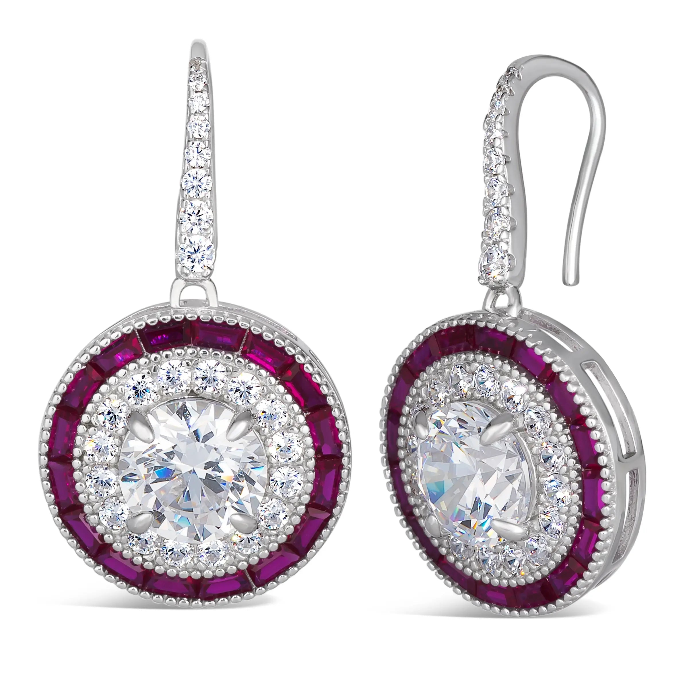 Demi Deco Earrings in Ruby