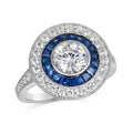 Demi Vintage 1 Carat Diamond Crystalline Ring Blue Sapphire