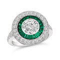 Demi Vintage 1 Carat Diamond Crystalline Ring Emerald