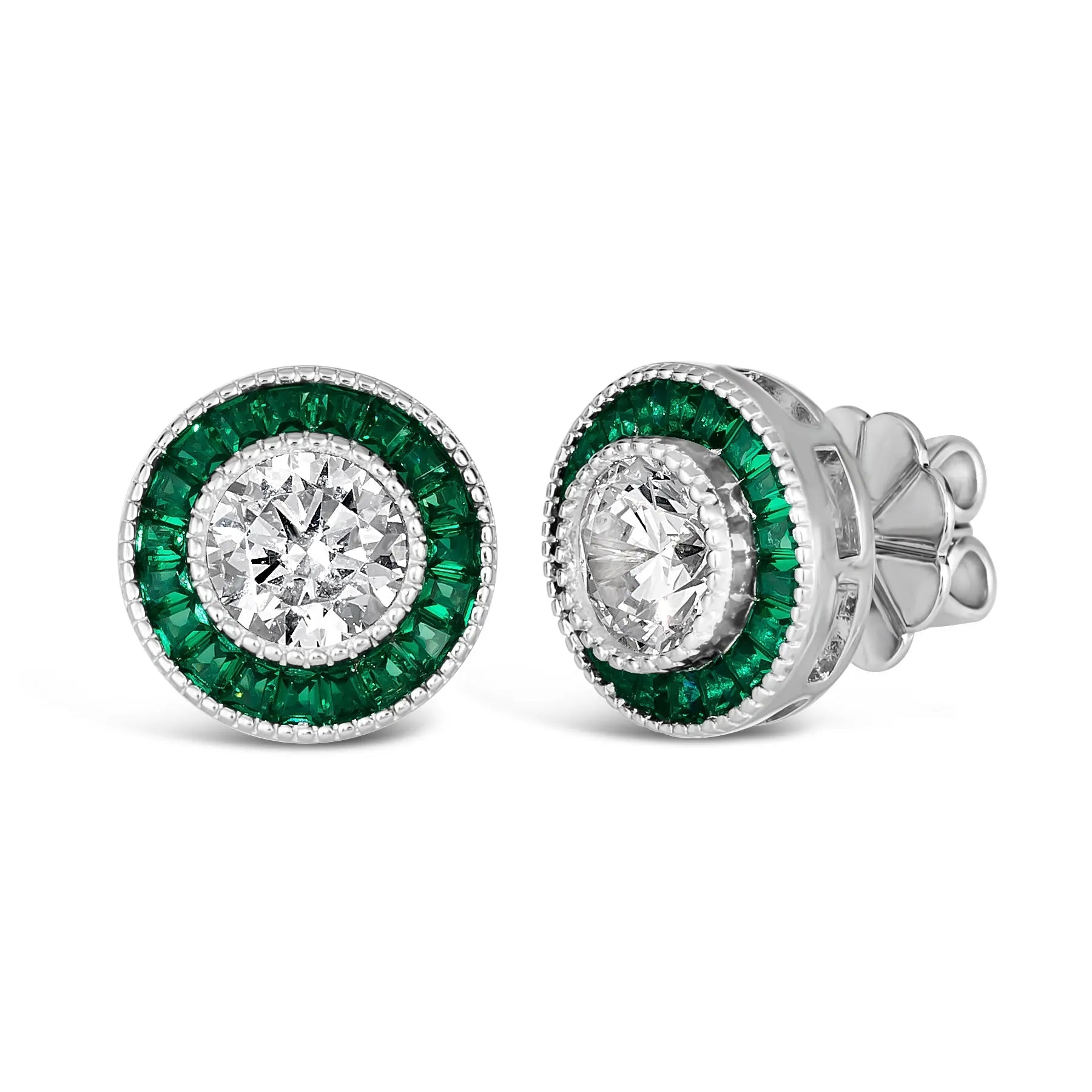 Demi Vintage Emerald Stud Earrings