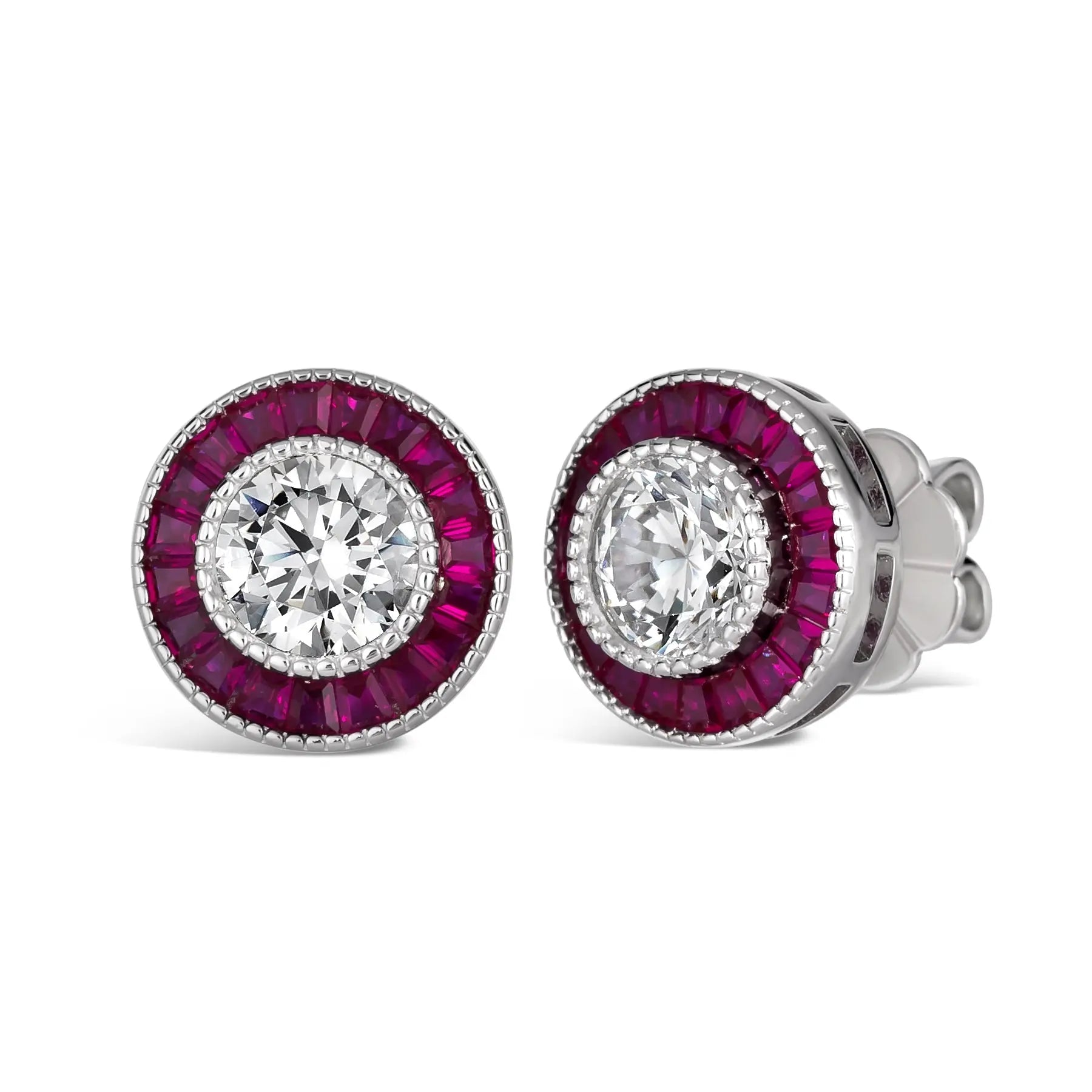Demi Vintage Red Ruby Stud Earrings