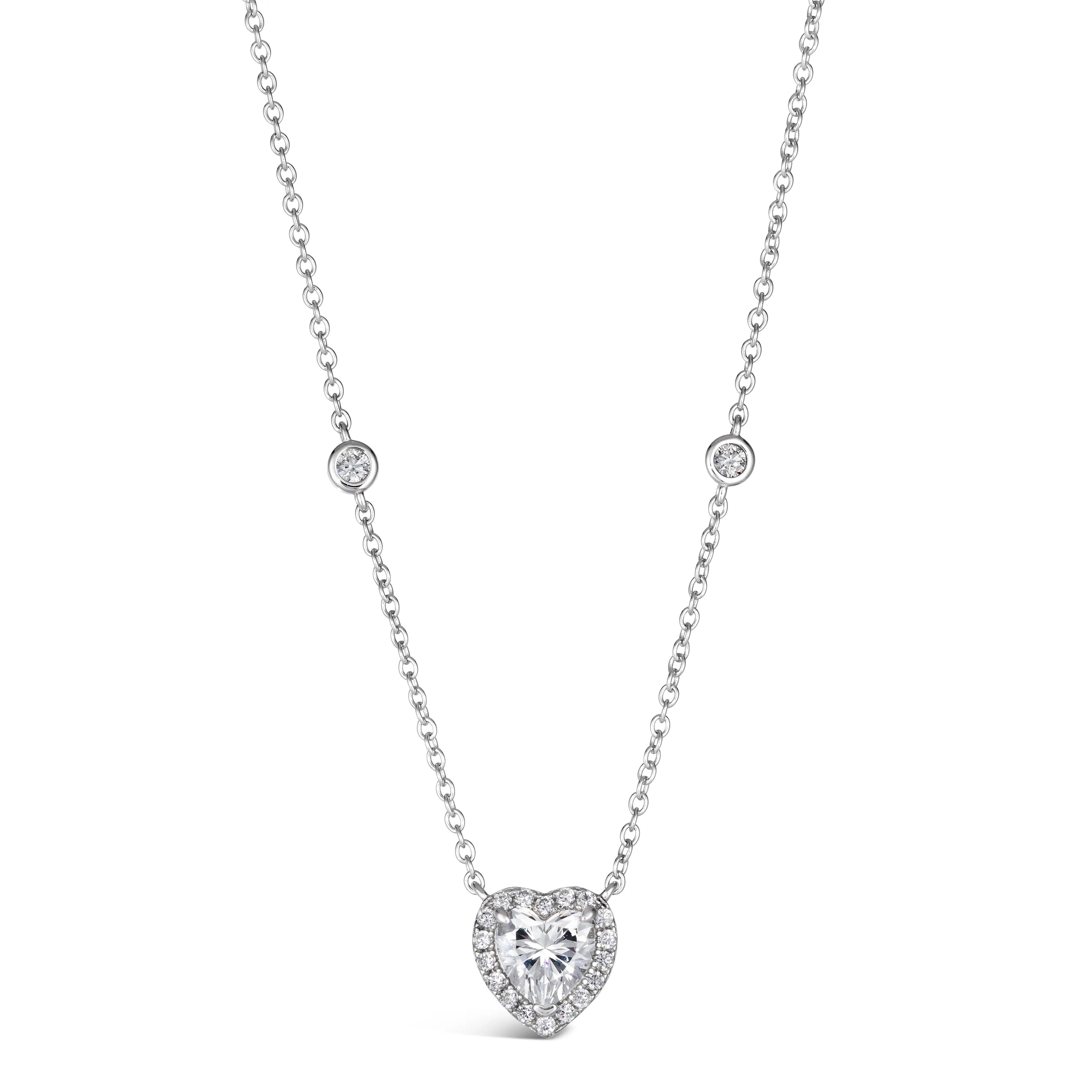 Diamond Crystalline 3 Carat Heart Necklace