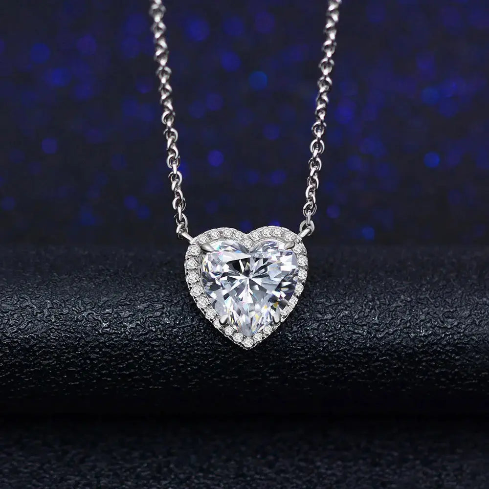 Diamond Crystalline 3 Carat Heart Necklace