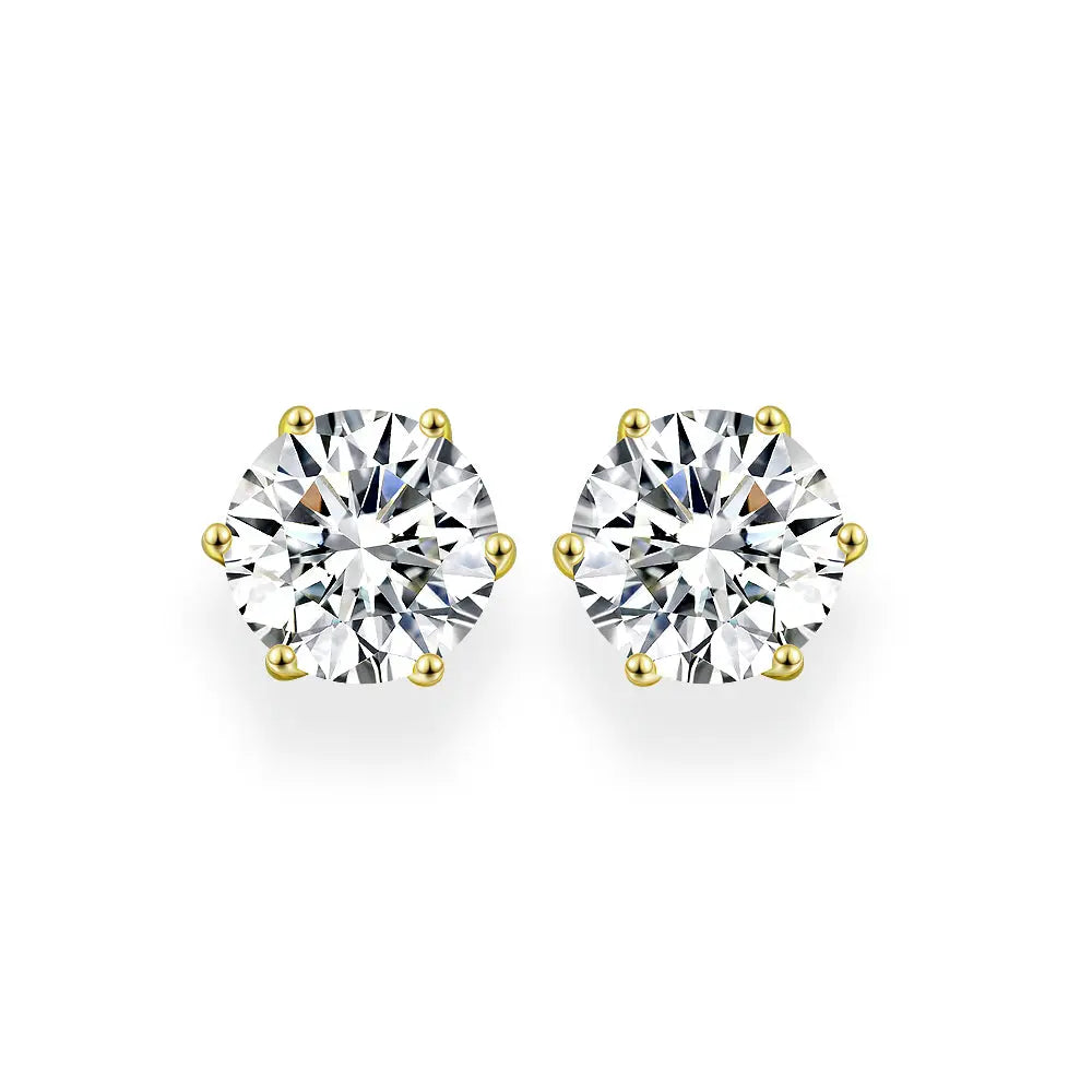 Diamond Crystalline 6 Prong Studs 4 Carat