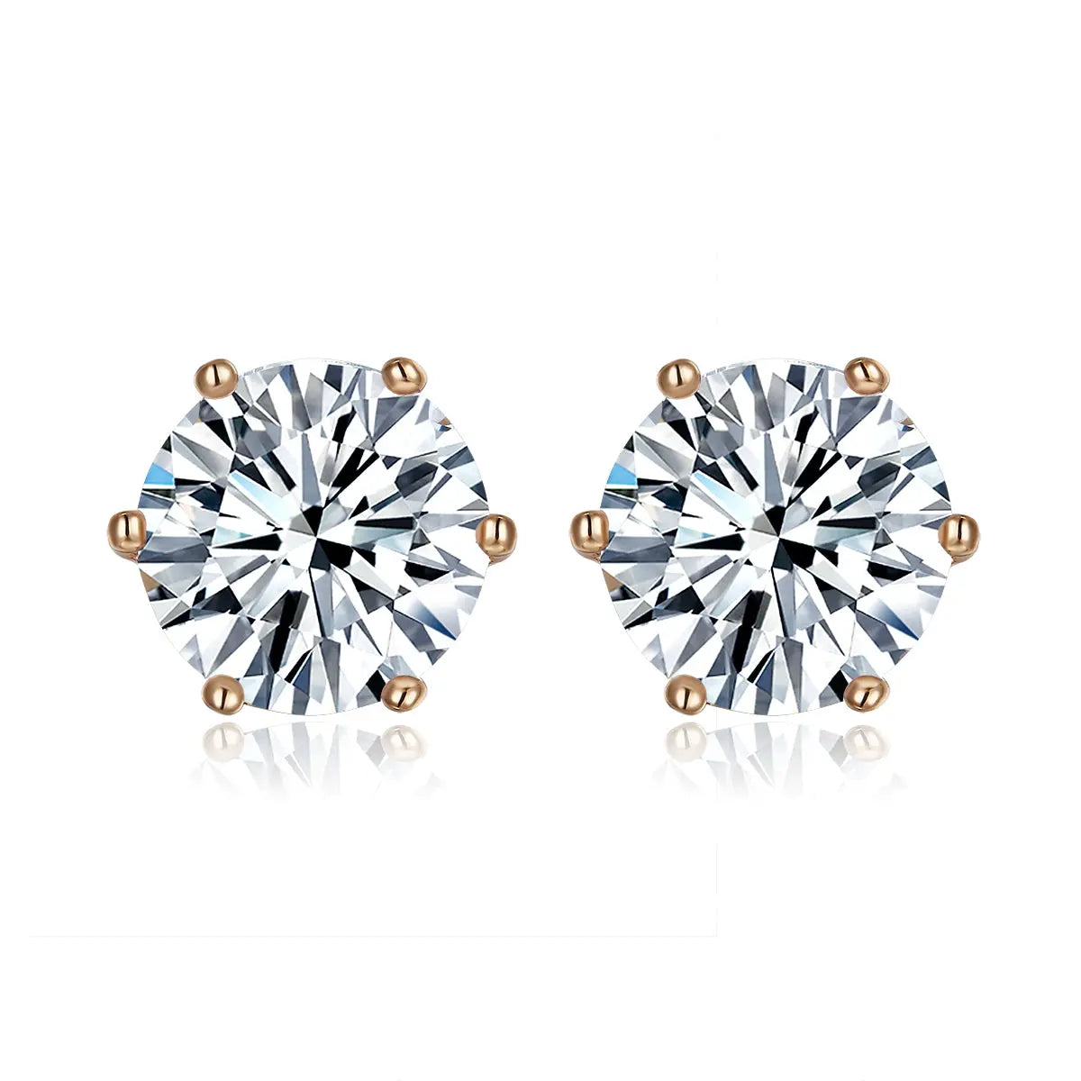 Diamond Crystalline 6 Prong Studs 5 Carat