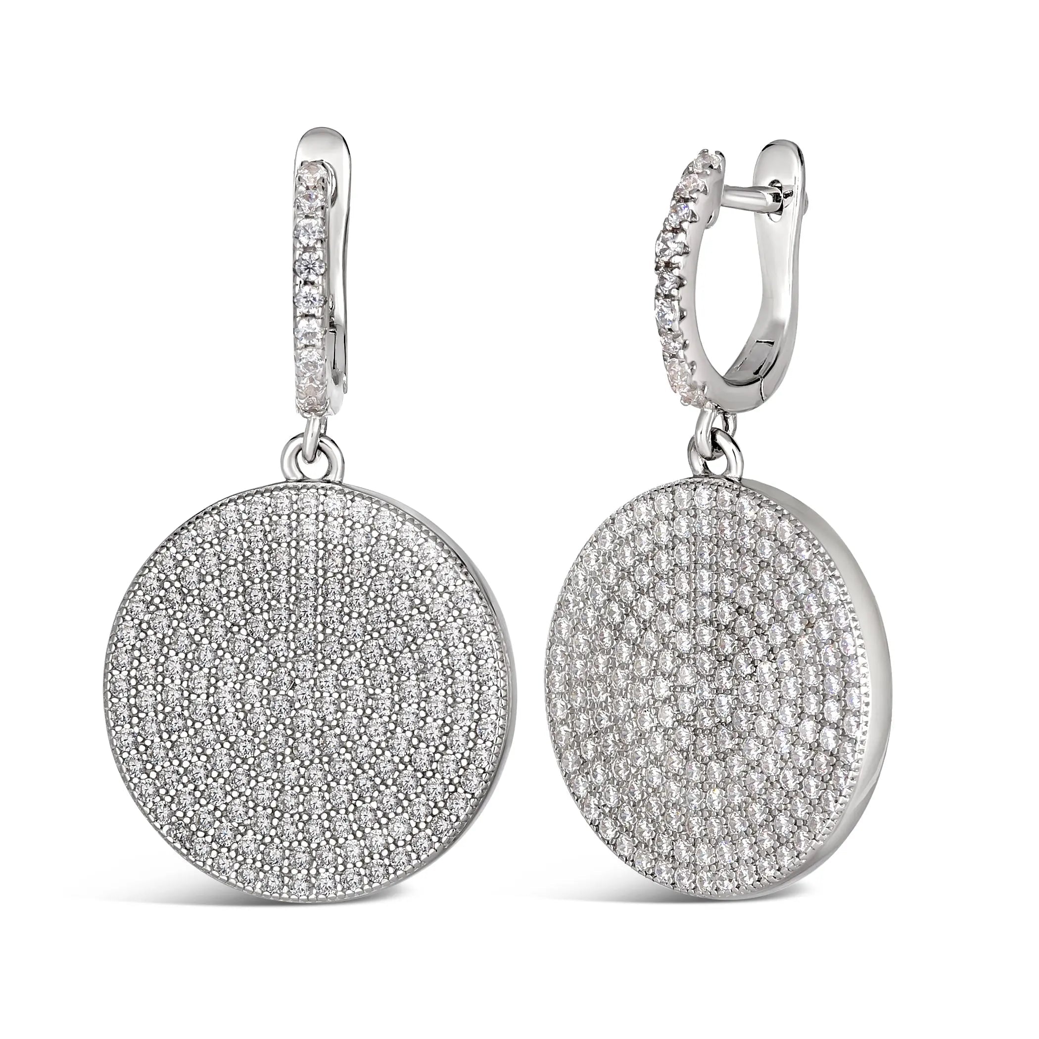 Diamond Disco Earrings in Platinum
