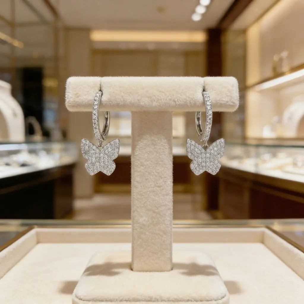 Diamond Essence Butterfly Earrings