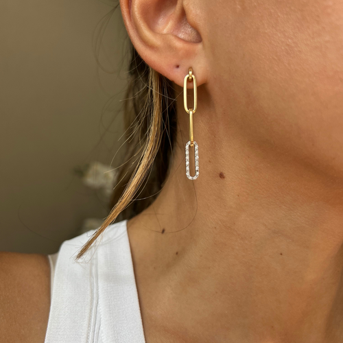 Lab Grown Diamond Link Earrings