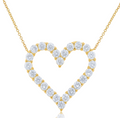 Lab Grown Open Heart Diamond Pendant