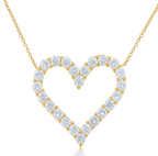 Lab Grown Open Heart Diamond Pendant