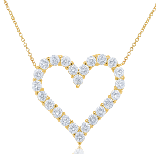 Lab Grown Open Heart Diamond Pendant