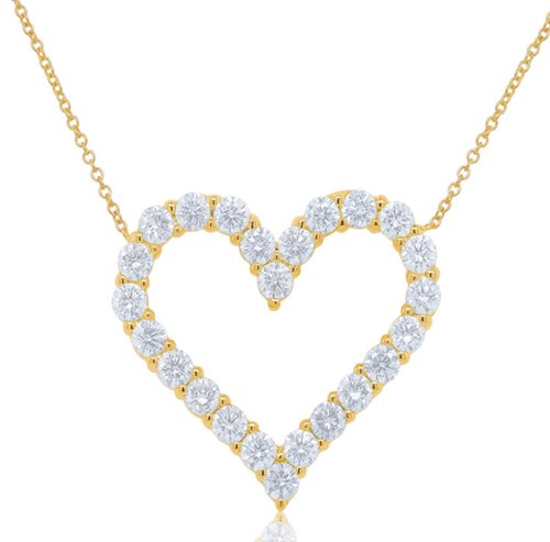 Lab Grown Open Heart Diamond Pendant