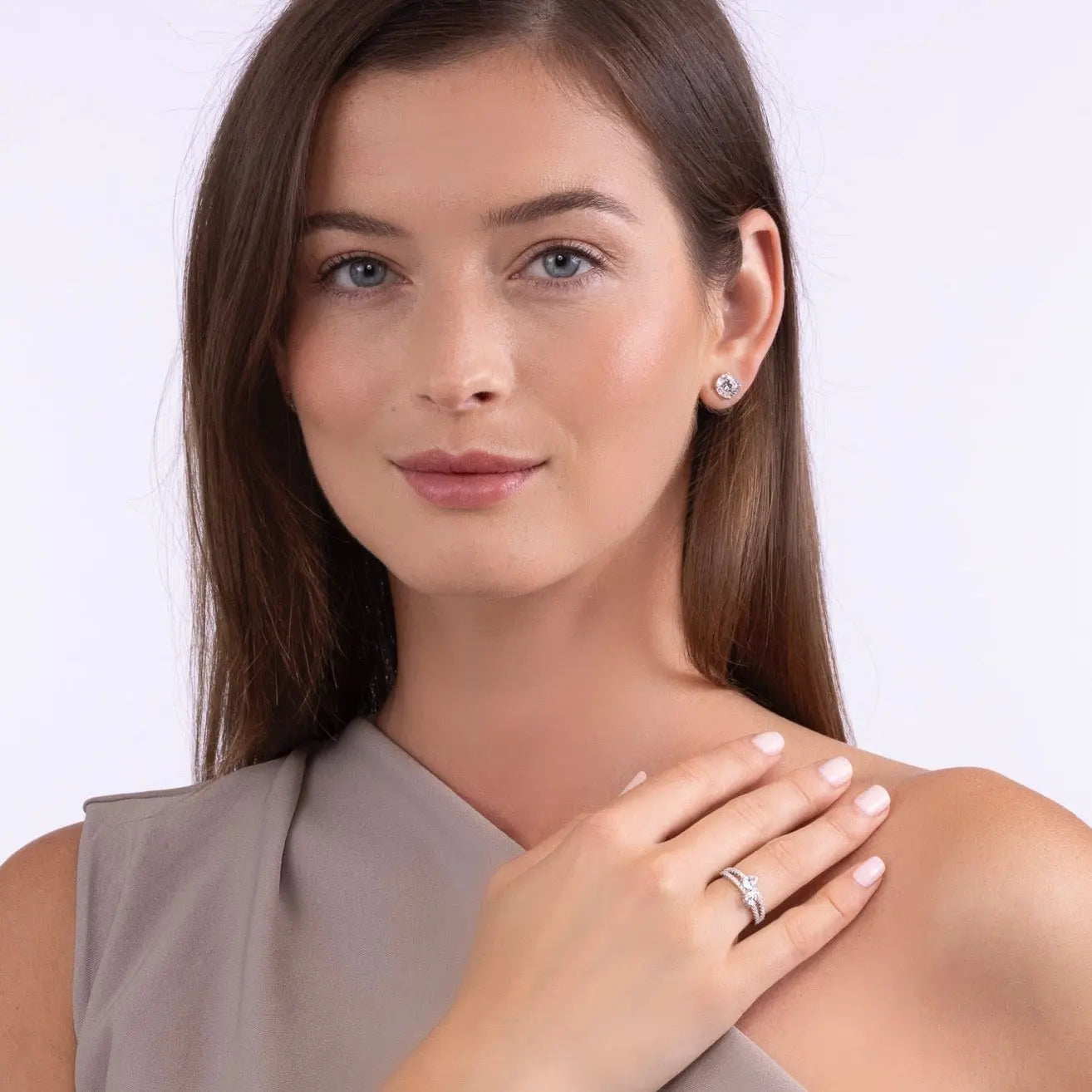Double Diamond Bypass Ring