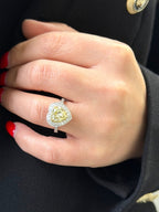 2.00cts Heart Shaped Yellow Diamond Halo Ring