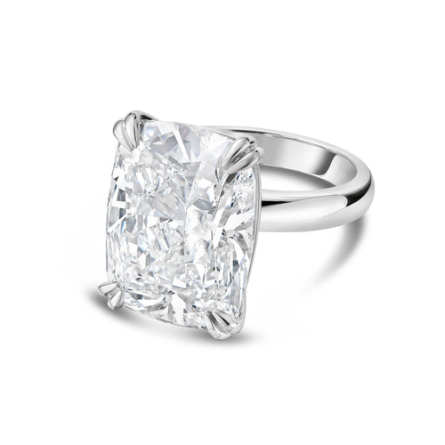 Lab-Grown Elongated Cushion Diamond Double Claw Engagement Ring