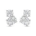 Lab Grown Round And Oval Diamond Earrings